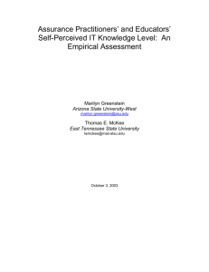 Assurance Practitioners' and Educators' Self