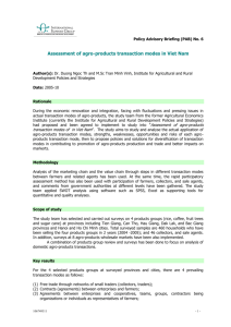 (PAB) No. 6: Assessment of agro-products transaction modes in Viet