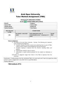 Arab Open University Tutor Marked Assignment (TMA) FACULTY OF