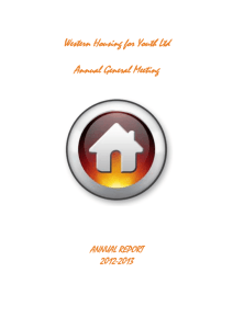 AGM report 2012 - Western Housing for Youth