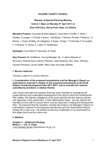 Minutes of County Meeting to adopt Plan 040411