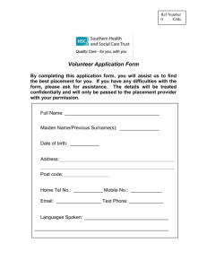 Application Form - Southern Health and Social Care Trust