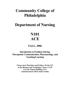 N101 Fall 06 ACE B Packet - Community College of Philadelphia