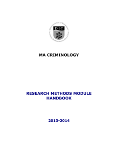 MA in Criminology Research Methods Handbook