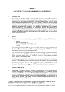 the Partnership Working & Recognition Agreement