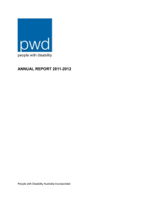 PWDA Annual Report 2011-2012 - People With Disability Australia