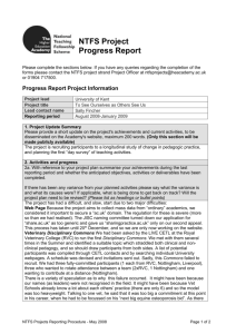 Progress Report Project Information