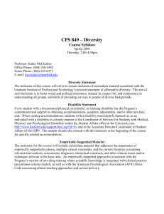 CPS 849 – Diversity Course