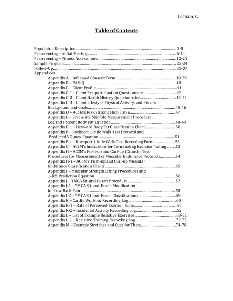 Table of Contents