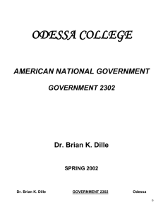Dr. Brian K. Dille GOVERNMENT 2302 Odessa College