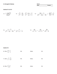 Algebra 2 Chapter 9 Review…so far…