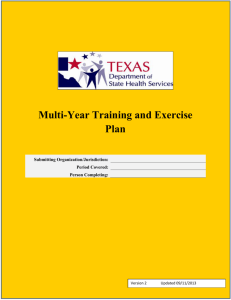 Multi-Year Training and Exercise Plan Template