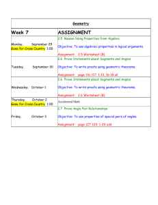 Geometry Week 7 ASSIGNMENT Monday, September 29 Gone for