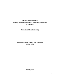 Communication Theory and Research MSPC 3253