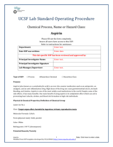 Aspirin CAS No.50-78-2 - UCSF Environment Health & Safety
