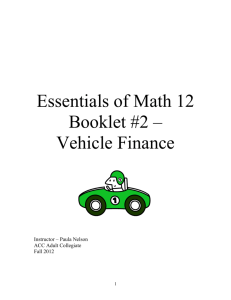 Booklet #2 - Vehicle Finance
