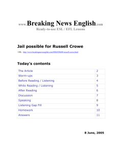 Jail possible for Russell Crowe