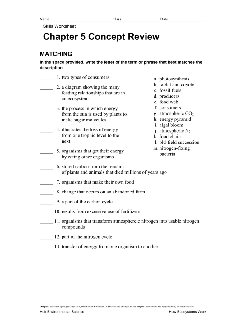 holt mcdougal environmental science critical thinking answers