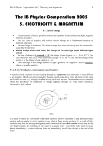 Electricity and magnetism