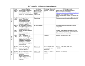 Pre-IB Science II: Fall Semester Syllabus