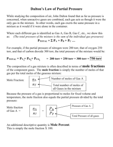 Dalton's Law of Partial Pressures