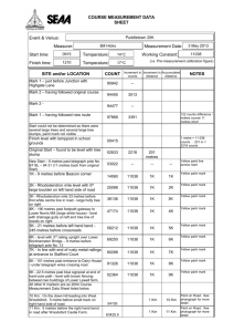 COURSE MEASUREMENT DATA SHEET Event & Venue