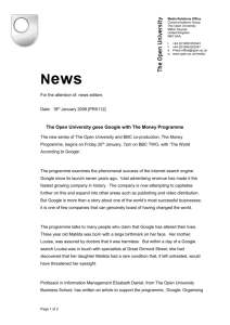 The Money Programme full media release