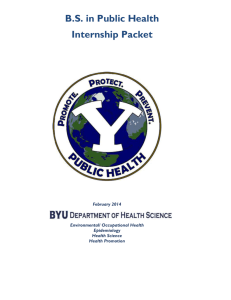 Welcome—Vision of BYU's Public Health Internship