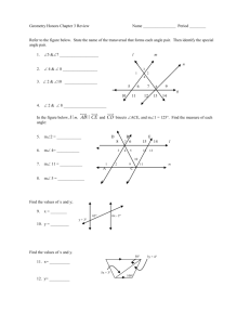 Geometry Honors Chapter 3 Test