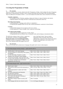 Métro 1: Programme of Study