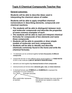 Topic 6 - Chemical Compounds