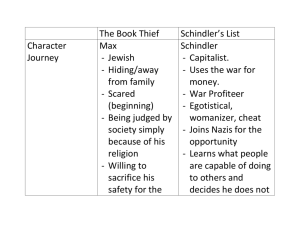 The Book Thief Schindler's List Character Journey Max