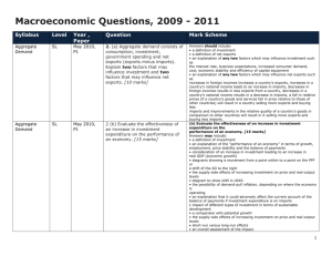 Macroeconomic Past Paper Questions and Mark