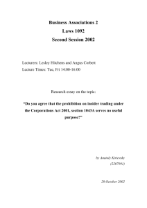 Do you agree that the prohibition on insider trading under the