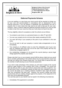 Deferred Payments Scheme (for Long