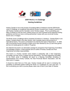 World Junior A Challenge 09 - Hosting Guidelines