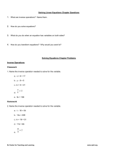 Solving Linear Equations Chapter Questions