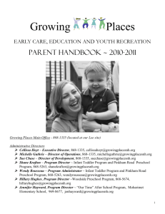 Parent Handbook - Growing Places
