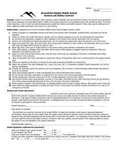Science Safety Contract