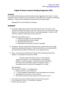 English 11 Honors Summer Reading 2014