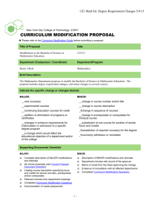 Curriculum Modification Proposal - 300 Jay Street, New York City