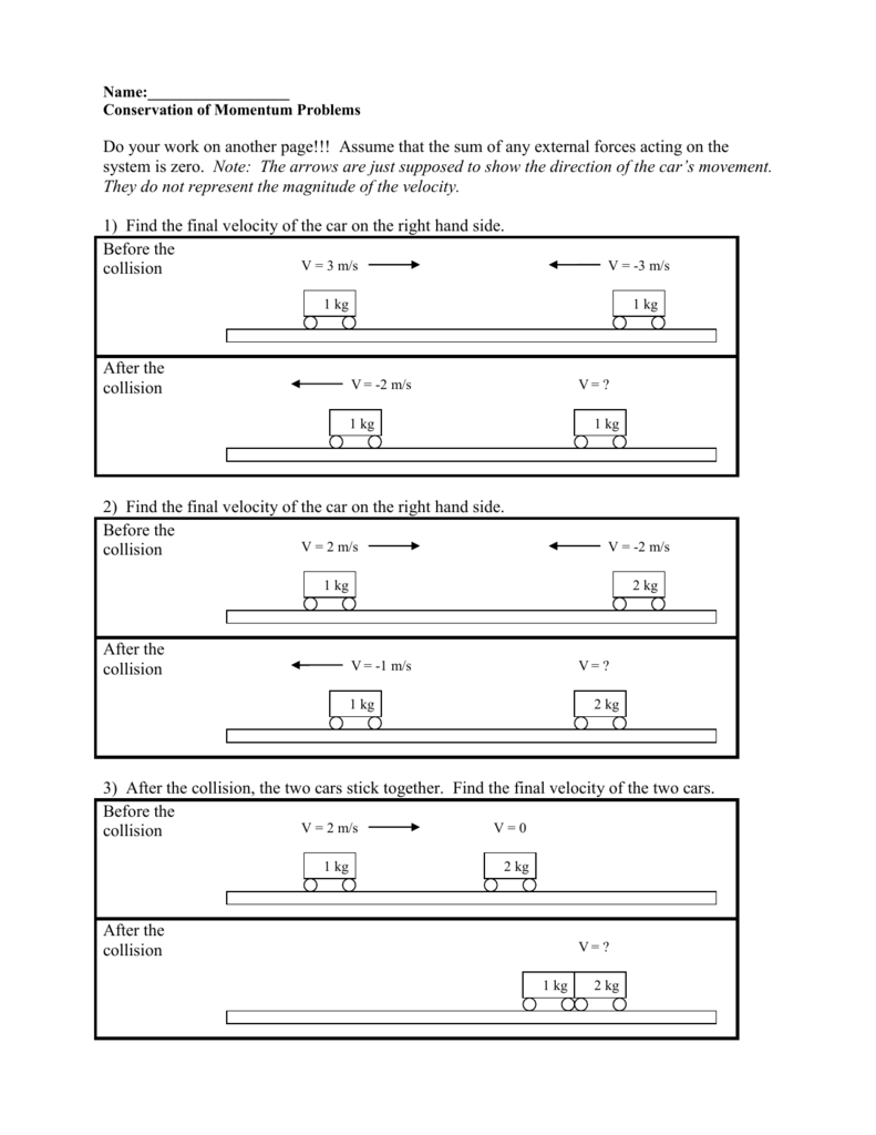 conservation-of-momentum-worksheet