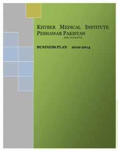 Business Plan 2010-2014 - Khyber Teaching Hospital, Peshawar