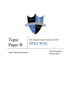 YMUN SPECPOL Topic Paper B