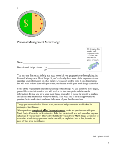 Personal Management Merit Badge