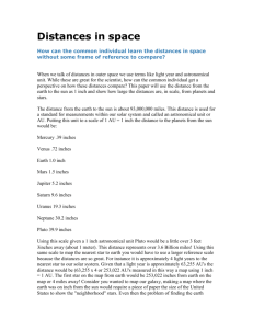 Distances in space