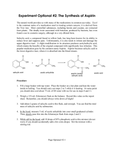 Exp Opt2 The Synthesis of Aspirin