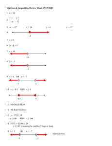 Matrices & Inequalities Review Sheet ANSWERS