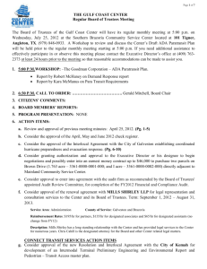 Page 1 of 7 THE GULF COAST CENTER Regular Board of Trustees