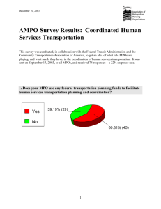 AMPO Survey: Coordinated Human Services Transportation